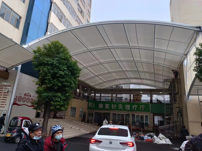 磐安县推拉雨棚定制厂家，仓库通道、卸货区移动伸缩棚搭建-2